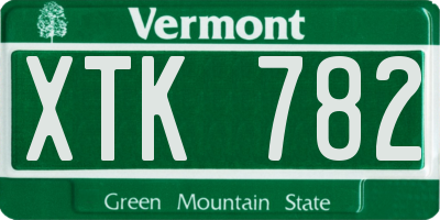 VT license plate XTK782