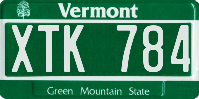 VT license plate XTK784