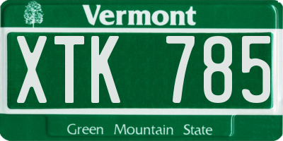 VT license plate XTK785