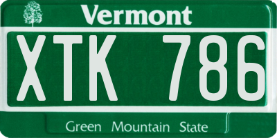 VT license plate XTK786
