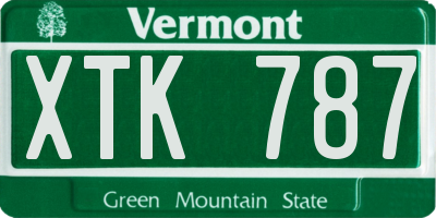 VT license plate XTK787