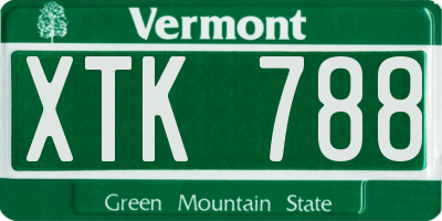 VT license plate XTK788