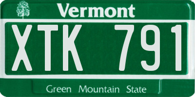 VT license plate XTK791