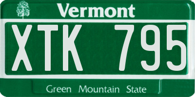 VT license plate XTK795