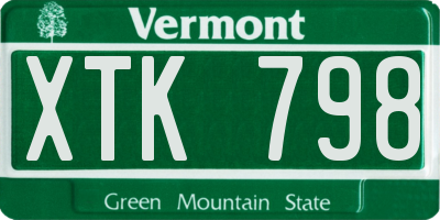 VT license plate XTK798
