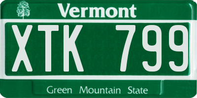 VT license plate XTK799