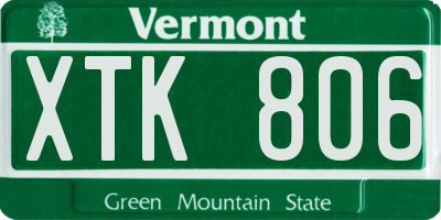 VT license plate XTK806