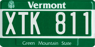VT license plate XTK811