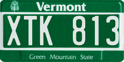 VT license plate XTK813