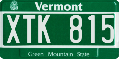 VT license plate XTK815