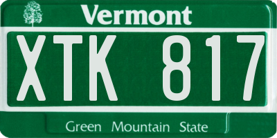 VT license plate XTK817