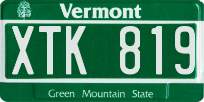 VT license plate XTK819