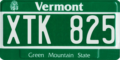 VT license plate XTK825
