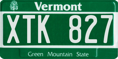 VT license plate XTK827