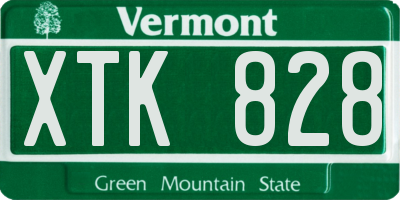 VT license plate XTK828