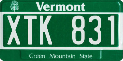 VT license plate XTK831