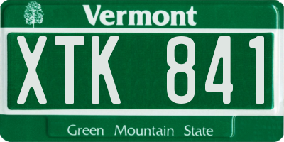 VT license plate XTK841
