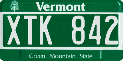 VT license plate XTK842