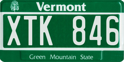 VT license plate XTK846