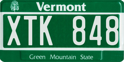 VT license plate XTK848