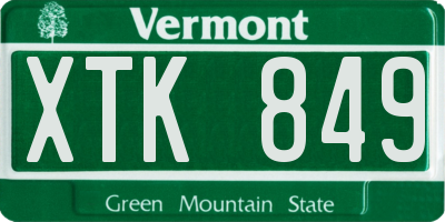VT license plate XTK849