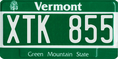 VT license plate XTK855