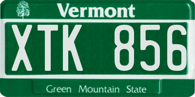 VT license plate XTK856