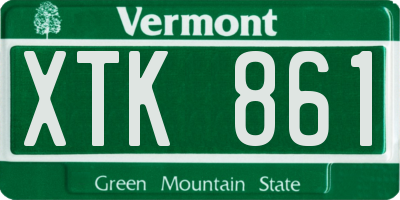 VT license plate XTK861