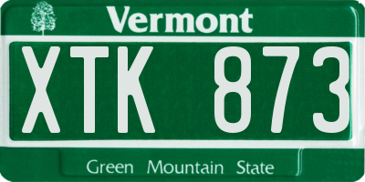 VT license plate XTK873