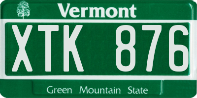 VT license plate XTK876