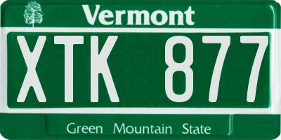 VT license plate XTK877