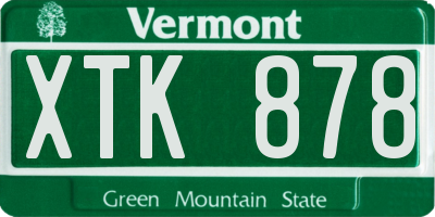 VT license plate XTK878