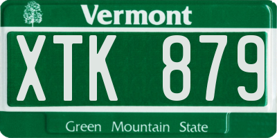 VT license plate XTK879