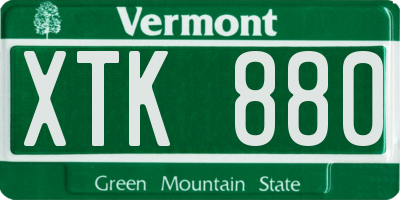 VT license plate XTK880