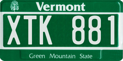 VT license plate XTK881