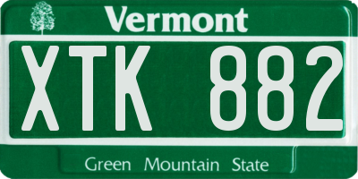 VT license plate XTK882