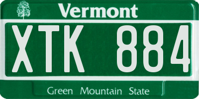 VT license plate XTK884