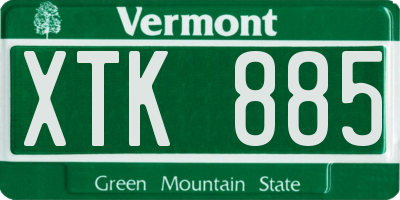 VT license plate XTK885