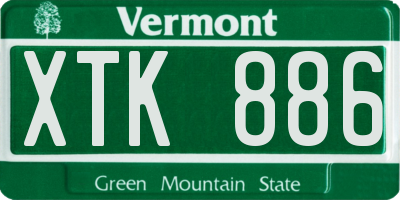 VT license plate XTK886