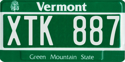 VT license plate XTK887
