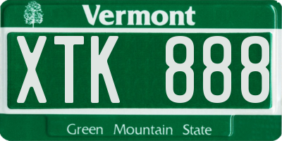 VT license plate XTK888