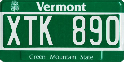 VT license plate XTK890
