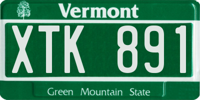 VT license plate XTK891