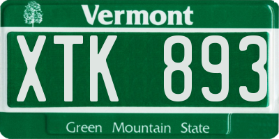 VT license plate XTK893