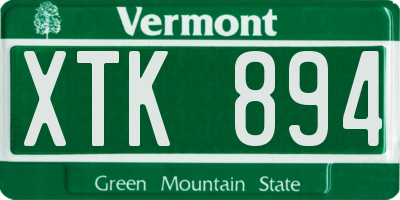 VT license plate XTK894