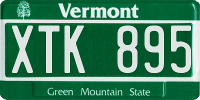 VT license plate XTK895