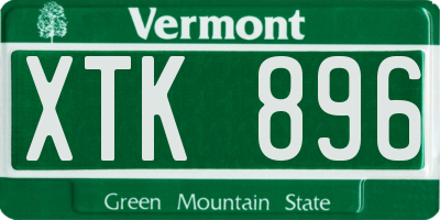 VT license plate XTK896