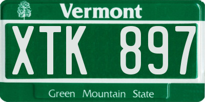 VT license plate XTK897