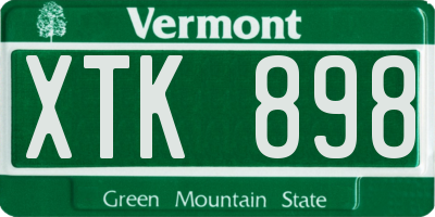 VT license plate XTK898