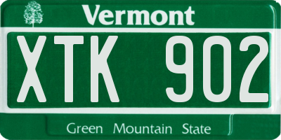 VT license plate XTK902